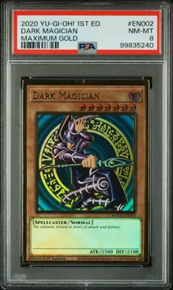 2020 YU-GI-OH! MAXIMUM GOLD 1ST ED #EN002 DARK MAGICIAN PSA 8 - Image 1