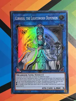 Yugioh Curious, the Lightsworn Dominion EXFO-EN091 Super Rare 1st Ed NM x1 - Image 1