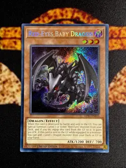 YUGIOH • RED EYES BABY DRAGON • SECRET RARE • LDS1-EN010 • LIMITED EDITION • NM - Image 1