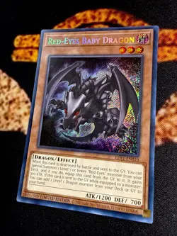YUGIOH • RED EYES BABY DRAGON • SECRET RARE • LDS1-EN010 • LIMITED EDITION • NM - Image 3