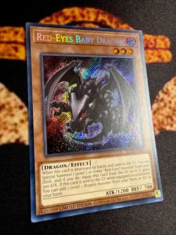 YUGIOH • RED EYES BABY DRAGON • SECRET RARE • LDS1-EN010 • LIMITED EDITION • NM - Image 4