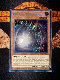 YUGIOH • RED EYES BABY DRAGON • SECRET RARE • LDS1-EN010 • LIMITED EDITION • NM - Image 5