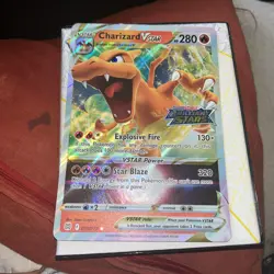 Pokemon TCG Charizard VSTAR Holo Ultra Rare Card Brilliant Stars 018/172 Jumbo - Image 1