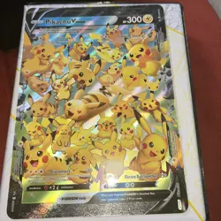 Pokemon TCG Celebrations Pikachu v Union Jumbo Card SWSH141 Black Star Promo - Image 1