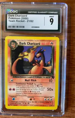 Mint Dark Charizard 21/82 Team Rocket Regular CGC 9 Pokemon Vintage Card - Image 2