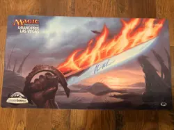 MTG Playmat - Sword of Fire and Ice - Grand Prix Vegas - signed by Chris Rahn - Image 1