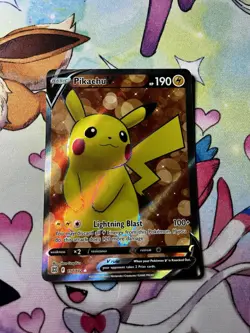 Pikachu v Full Art Holo Card 157/172 Rare Pokemon Trading Card NM - Image 1