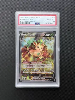 PSA 10 Leafeon V Evolving Skies Alt Art Holo Ultra Rare Card 167/203 Pokemon TCG - Image 1