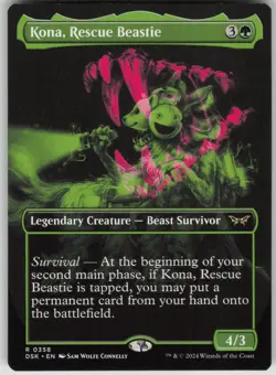 MTG TCG Kona, Rescue Beastie (Showcase) R Duskmourn: House of Horror 358 - Image 1