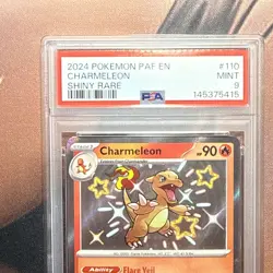 PSA 9 Charmeleon Shiny Baby Rare #110/091 2024 Pokemon Paldean Fates 3205 - Image 3