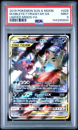 Pokemon Mega Sableye & Tyranitar GX 226/236 - PSA 9 MINT - SM Unified Minds Alt - Image 1
