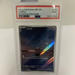 2023 POKEMON OBF EN-OBSIDIAN FLAMES ILLUSTRATION RARE CLEFFA 202 PSA 9 Mint TCG - Image 1