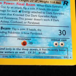 Pokemon TCG Dark Gyarados Wotc Promo 8/82 Prerelease Holo Wizards 2000 - Image 4