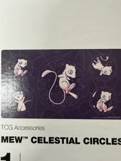 Pokemon Center Mew Celestial Circles Standard Playmat Pokemon TCG CCG 24x14in - Image 3