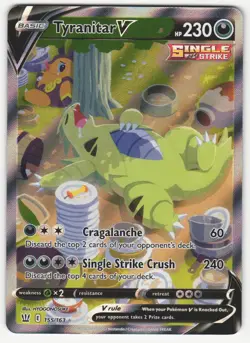 Pokemon Tyranitar V Single Strike Full Art Ultra Rare Holo 155/163 Battle Styles - Image 1