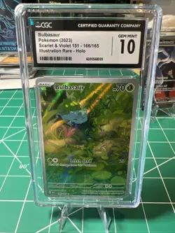 Pokemon CGC (((GEM 10))) Bulbasaur 166/165 Scarlet & Violet 151 IR (((ENG))) - Image 1