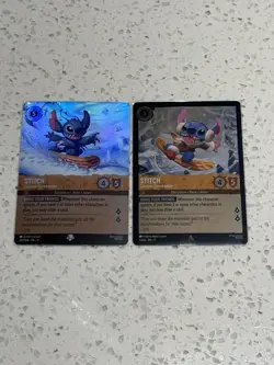 Disney Lorcana Stitch Carefree Snowboarder x2 207/204 Epic and Foil Winterspell - Image 1