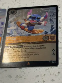 Disney Lorcana Stitch Carefree Snowboarder x2 207/204 Epic and Foil Winterspell - Image 3