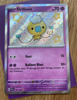 Pokemon Card TCG Rare Drifloon 155/091 Paldean Fates Baby Shiny NM - Image 1