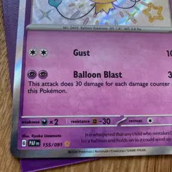 Pokemon Card TCG Rare Drifloon 155/091 Paldean Fates Baby Shiny NM - Image 2