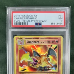 PSA 7 Charizard 11/108 Evolutions Prerelease Holo Promo Stamped Pokemon Card - Image 3