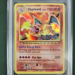 PSA 7 Charizard 11/108 Evolutions Prerelease Holo Promo Stamped Pokemon Card - Image 4