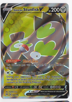Galarian Stunfisk V 184/189 Darkness Ablaze Pokemon Card - Image 1
