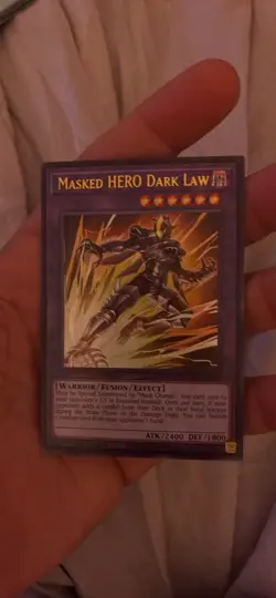 Konami Masked HERO Dark Law 1st Edition Foil Yu-Gi-Oh! Card - Image 1