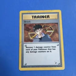 Brock 98/132 Gym Heroes Unlimited Rare Pokemon Card in OK Condition - Image 1