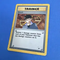 Brock 98/132 Gym Heroes Unlimited Rare Pokemon Card in OK Condition - Image 2