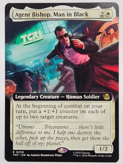 Magic: The Gathering TMT R 0258 Agent Bishop, Man in Black (Extended Art) - Image 1