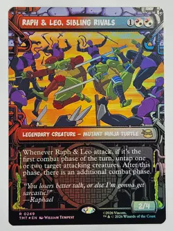 Magic: The Gathering TMT RF 0249 Raph & Leo, Sibling Rivals (Showcase) Foil TMNT - Image 1