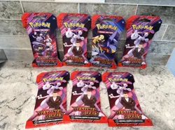 Lot of 7 Pokemon TCG Destined Rivals Booster Packs Sleeved Blister Packs New - Image 1