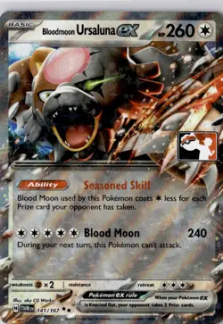 Bloodmoon Ursaluna ex Prize Pack Series 6 Promo Pokemon Card NM Stamp - Image 1
