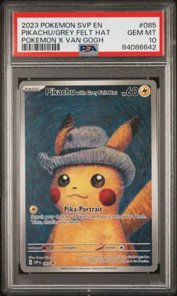 Pikachu with Grey Felt Hat Van Gogh 085 S&V Promo Pokemon PSA 10 Gem Mint - Image 1