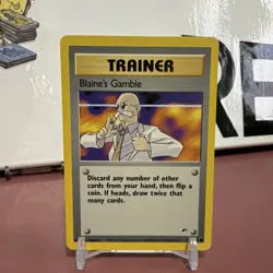 Pokemon TCG Wizards Blaine's Gamble Gym Heroes 1st Edition Trainer 121/132 - Image 1