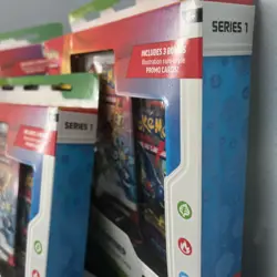 POKEMON First Partner Illustration Collection Box Sealed 2 Booster Packs+Promos - Image 3