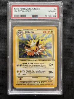 1999 Jolteon 04/64 Jungle Holo PSA 8 NM-MT Pokemon TCG - Image 1