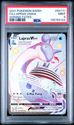 Fa/Lapras Vmax Shining Fates Pokemon Sword & Shield Shining Fates SV111 NM PSA 9 - Image 1