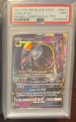 2017 Pokemon Promos Legends Aloha Tins BSP Lunala GX FA #SM17 PSA 9 Mint - Image 1