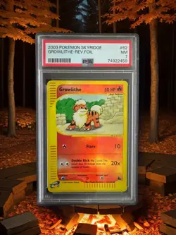 2003 Pokemon Skyridge Growlithe #62 Reverse Foil PSA 7 NM - Image 1