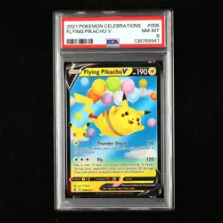 PSA 8 NM-MT 2021 Pokemon ENG Flying Pikachu V E 006/025(3) - Image 1