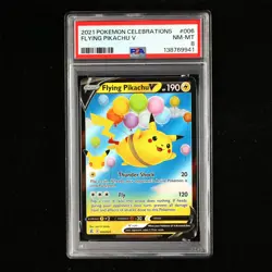 PSA 8 NM-MT 2021 Pokemon ENG Flying Pikachu V E 006/025(3) - Image 2