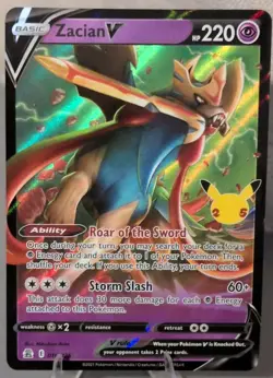 Pokemon Zacian V Ultra Rare Celebrations Full Art Holo 016/025 220 HP - Image 1