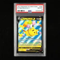 PSA 8 NM-MT 2021 Pokemon ENG Flying Pikachu V E 006/025(2) - Image 1