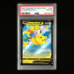 PSA 8 NM-MT 2021 Pokemon ENG Flying Pikachu V E 006/025(2) - Image 2