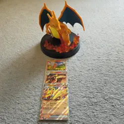 Charizard EX SVP 161 Promo Set from Super Premium Collection Pokemon with Figure - Image 1