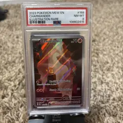 2023 Pokemon 151 Charmander 168 PSA 8 Illustration Rare NM-MT - Image 1