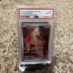 2023 Pokemon 151 Charmander 168 PSA 8 Illustration Rare NM-MT - Image 2