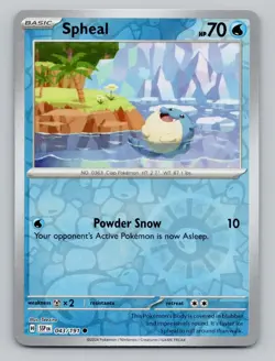 Reverse Holo Spheal 043/191 Common Surging Sparks Pokemon - Image 1